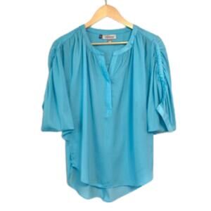 JESSICA SIMPSON V-neck Hi Lo Short Sleeve Tunic | XS